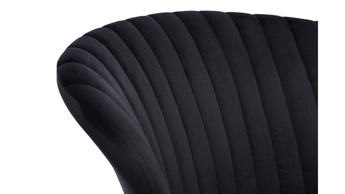 Chaises design en tissu velours noir et mtal noir (lot de 2) KAYEL