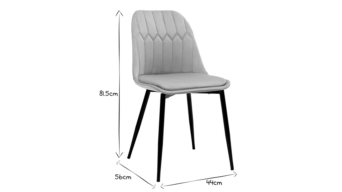 Chaise design en tissu effet velours rose poudré et métal noir YDA - Miliboo
