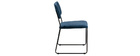 Chaises design en velours bleu nuit et m&eacute;tal (lot de 2) FLORE