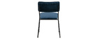Chaises design en velours bleu nuit et m&eacute;tal (lot de 2) FLORE