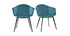 Chaises design en velours bleu pétrole et métal (lot de 2) TAYA