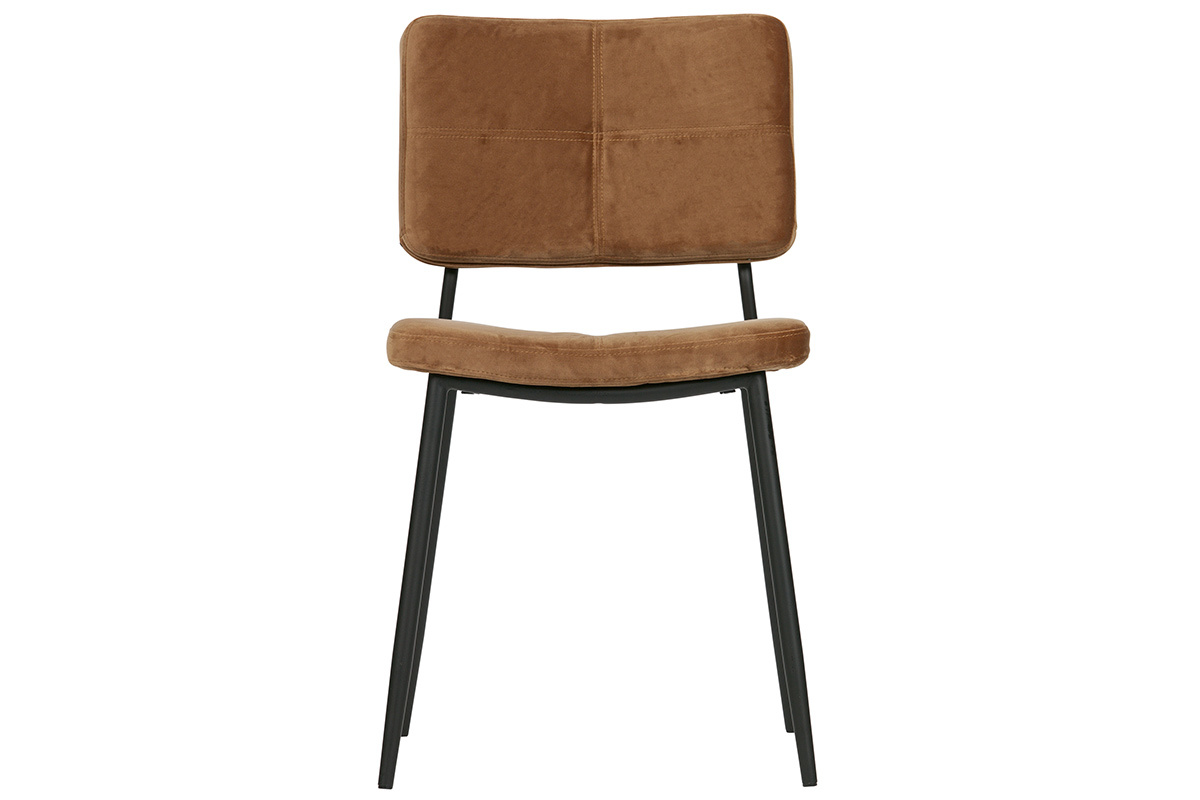 Chaises design en velours camel (lot de 2) GAB