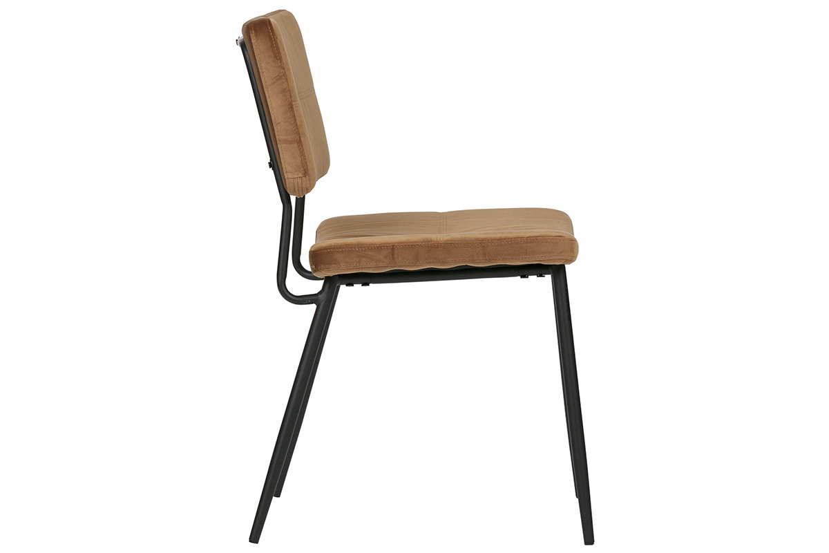 Chaises design en velours camel (lot de 2) GAB