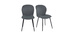 Chaises design en velours côtelé gris et métal (lot de 2) ADDICT