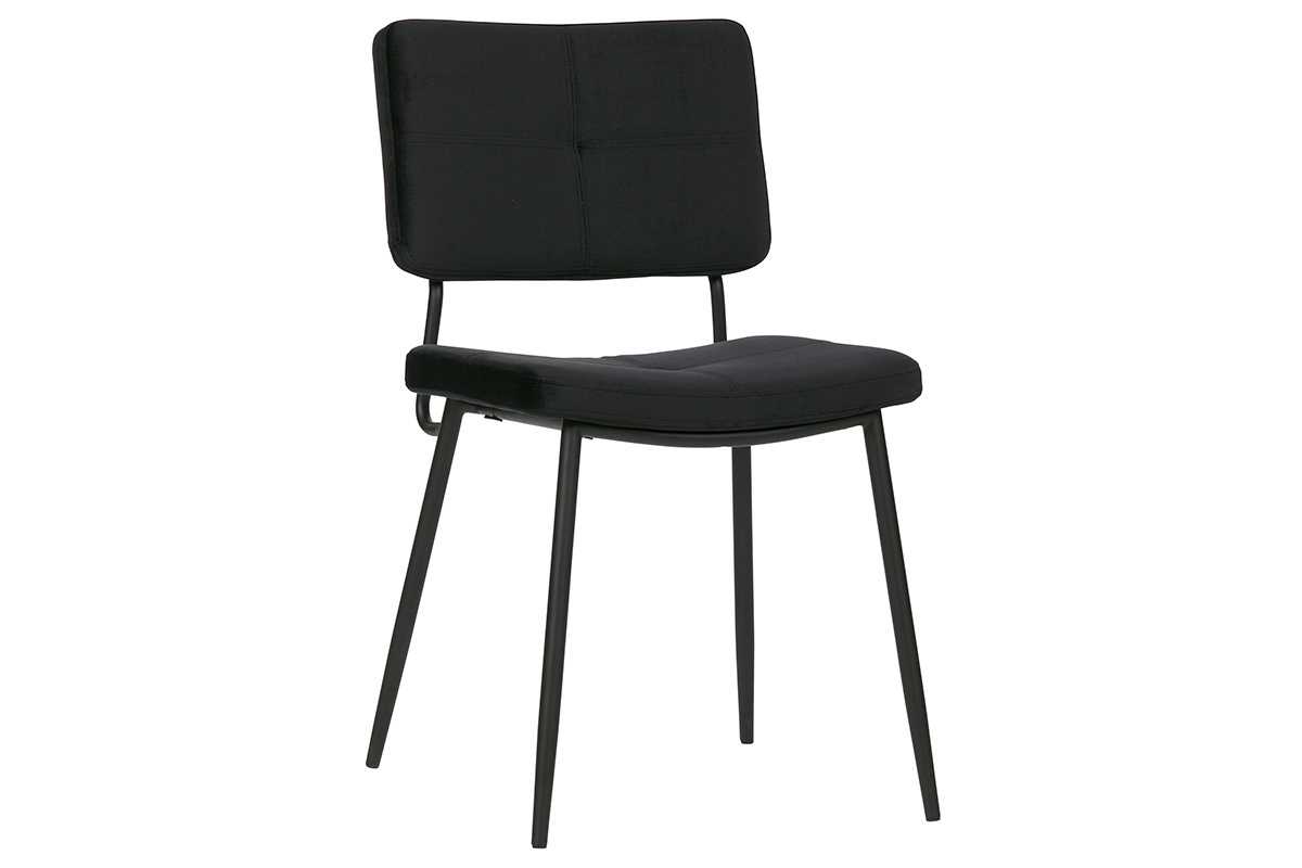 Chaises design en velours noir (lot de 2) GAB