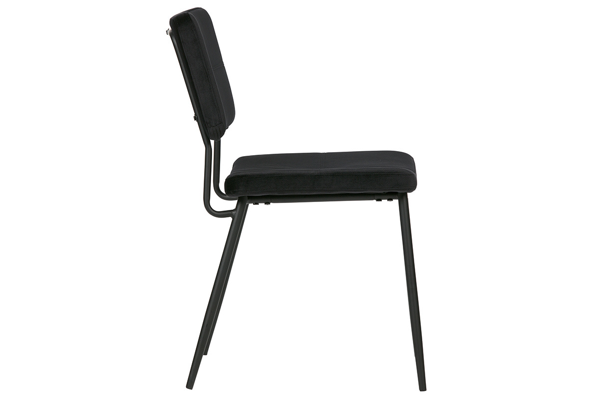 Chaises design en velours noir (lot de 2) GAB