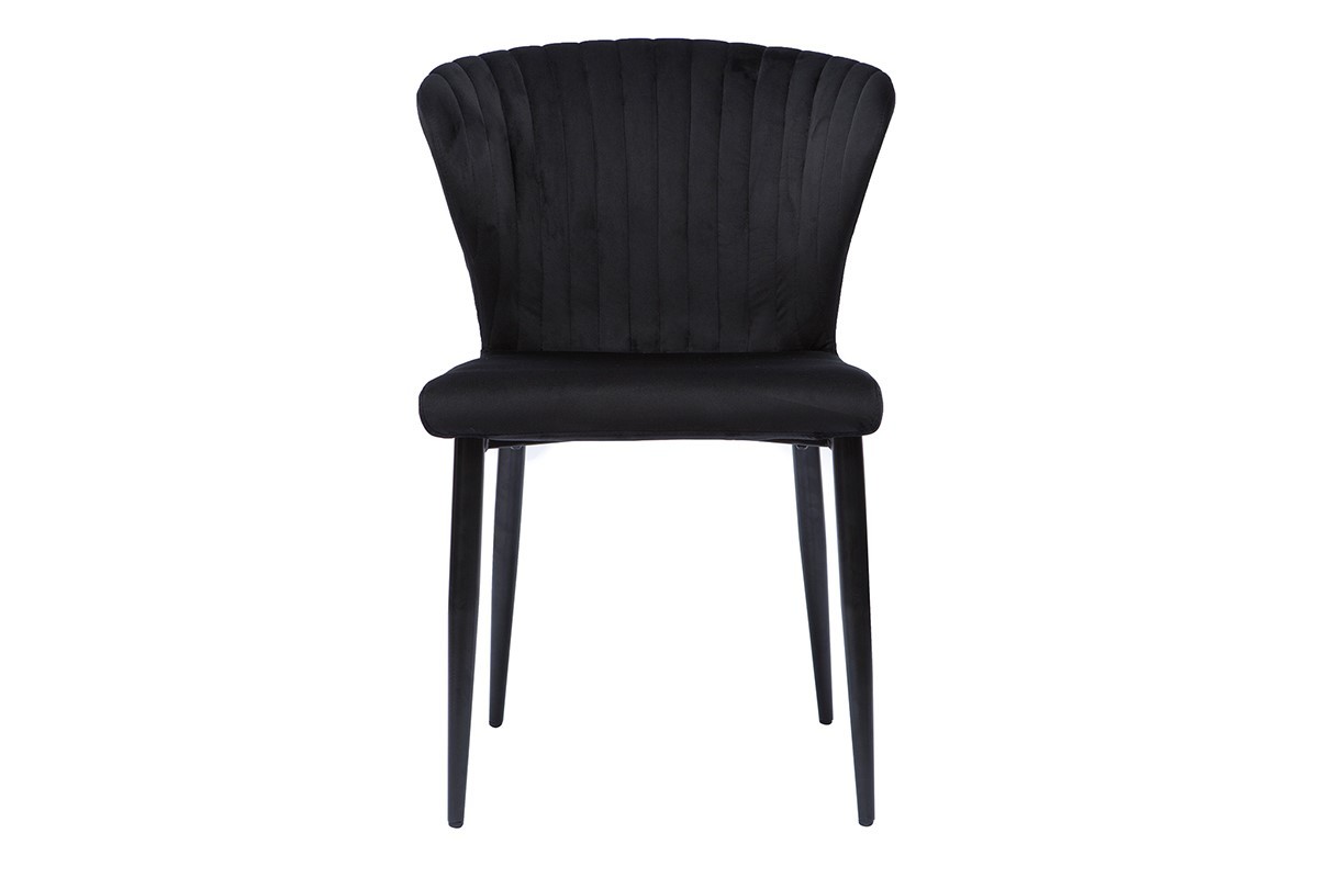 Chaises design en velours noir (lot de 2) KAYEL