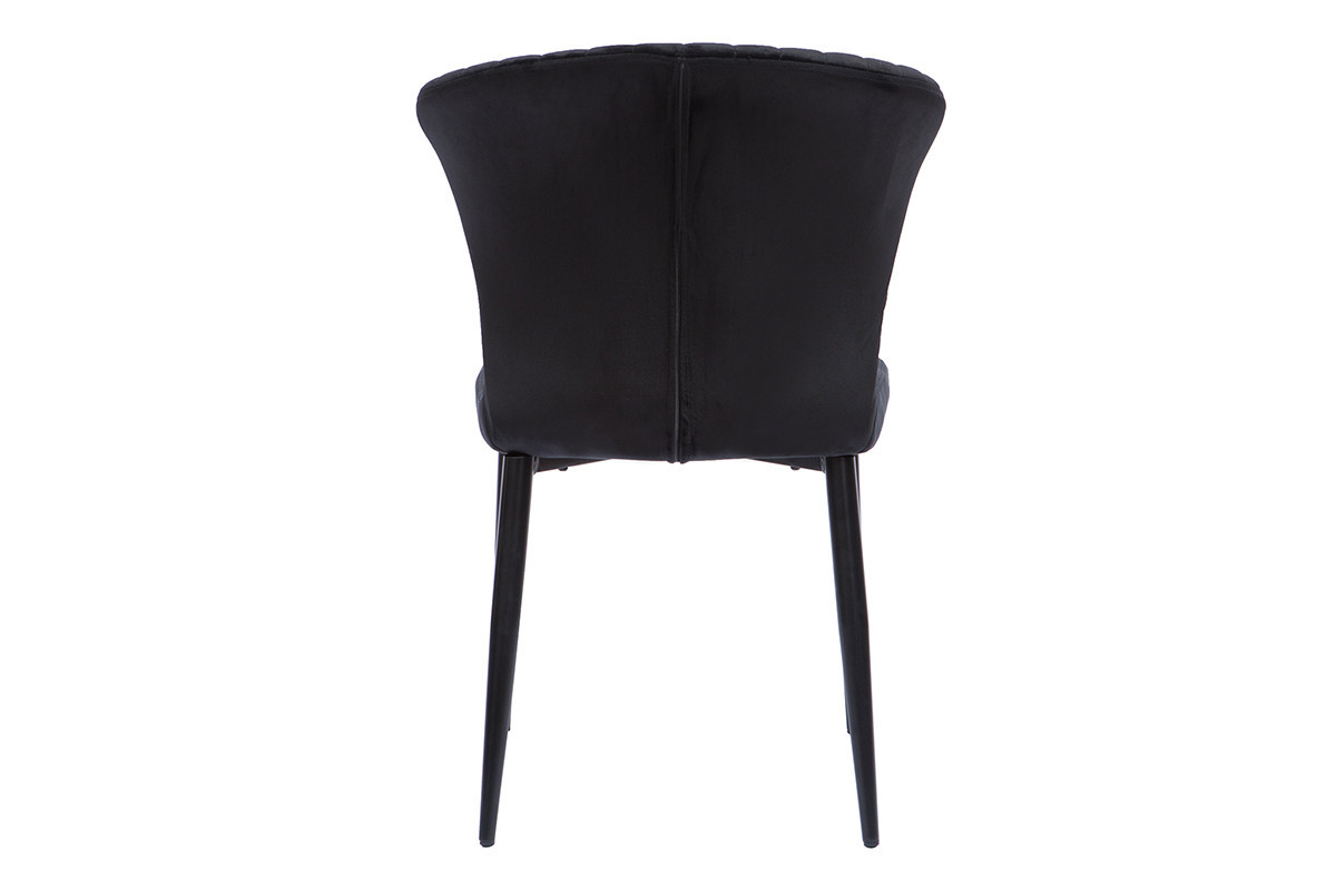 Chaises design en velours noir (lot de 2) KAYEL