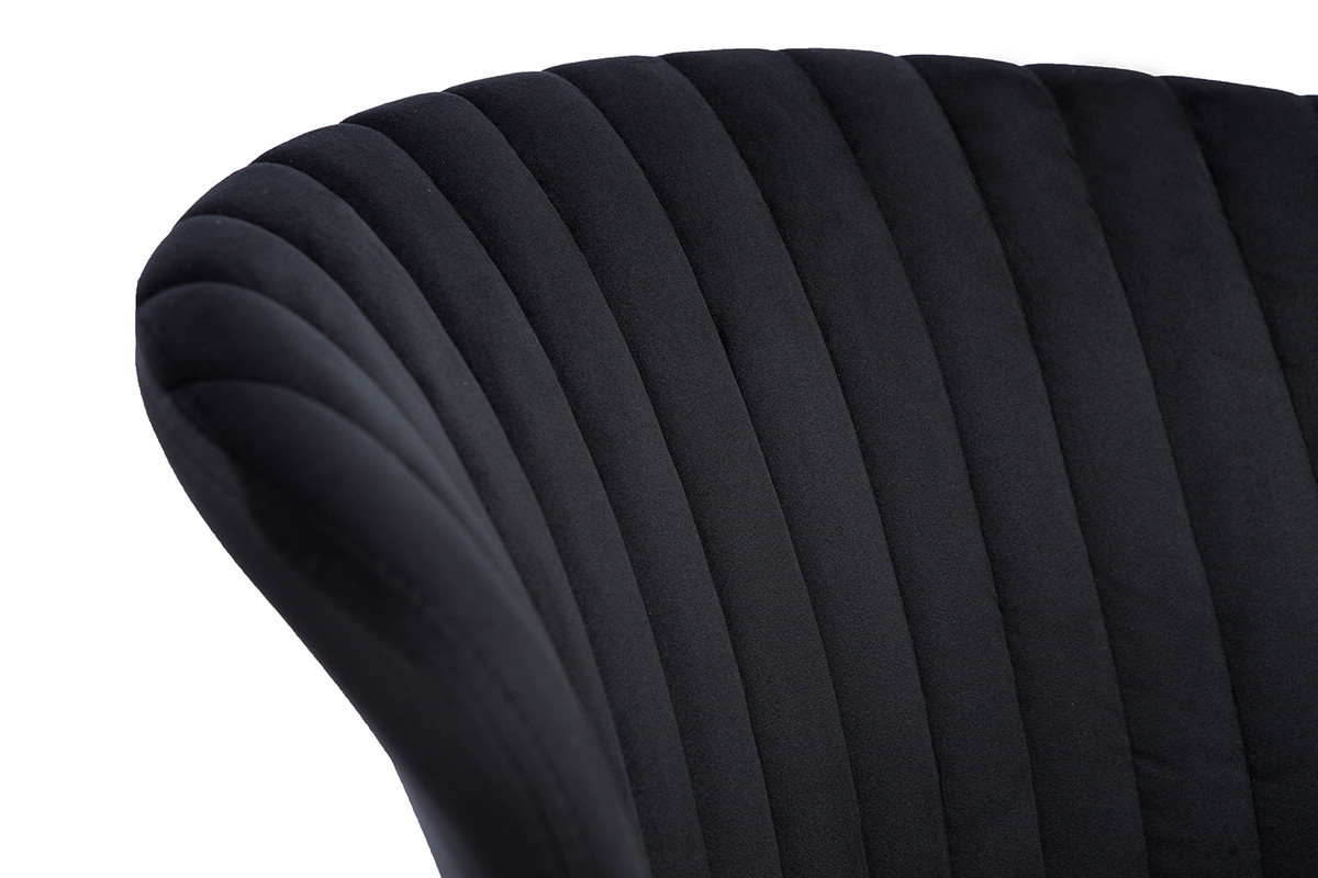 Chaises design en velours noir (lot de 2) KAYEL