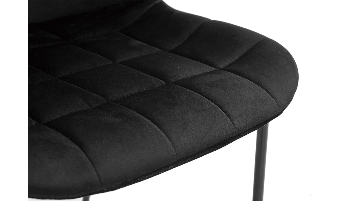 Chaises design en velours noir (lot de 2) SAIGA
