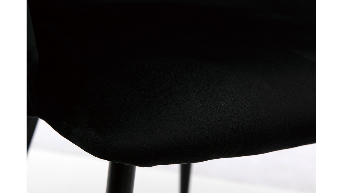 Chaises design en velours noir (lot de 2) VANITY