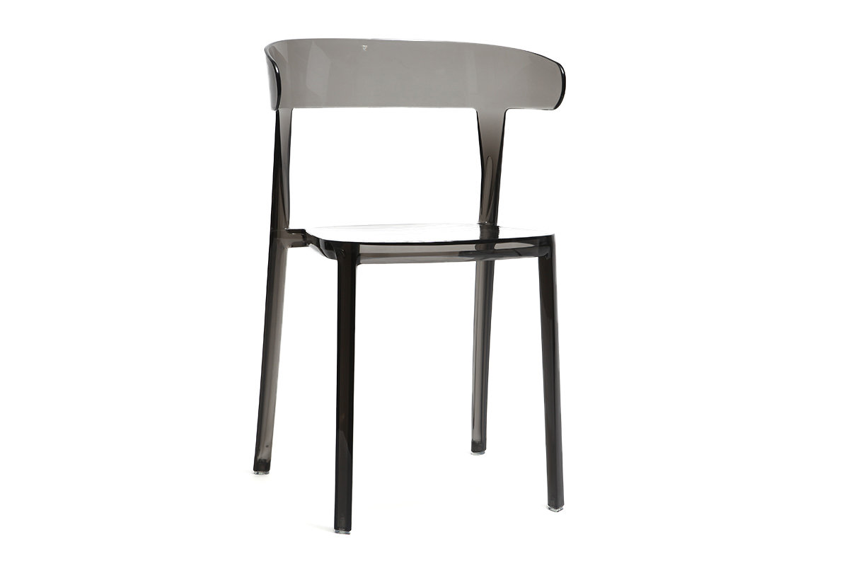 Chaises design fum�es transparentes empilables (lot de 2) PARADISE
