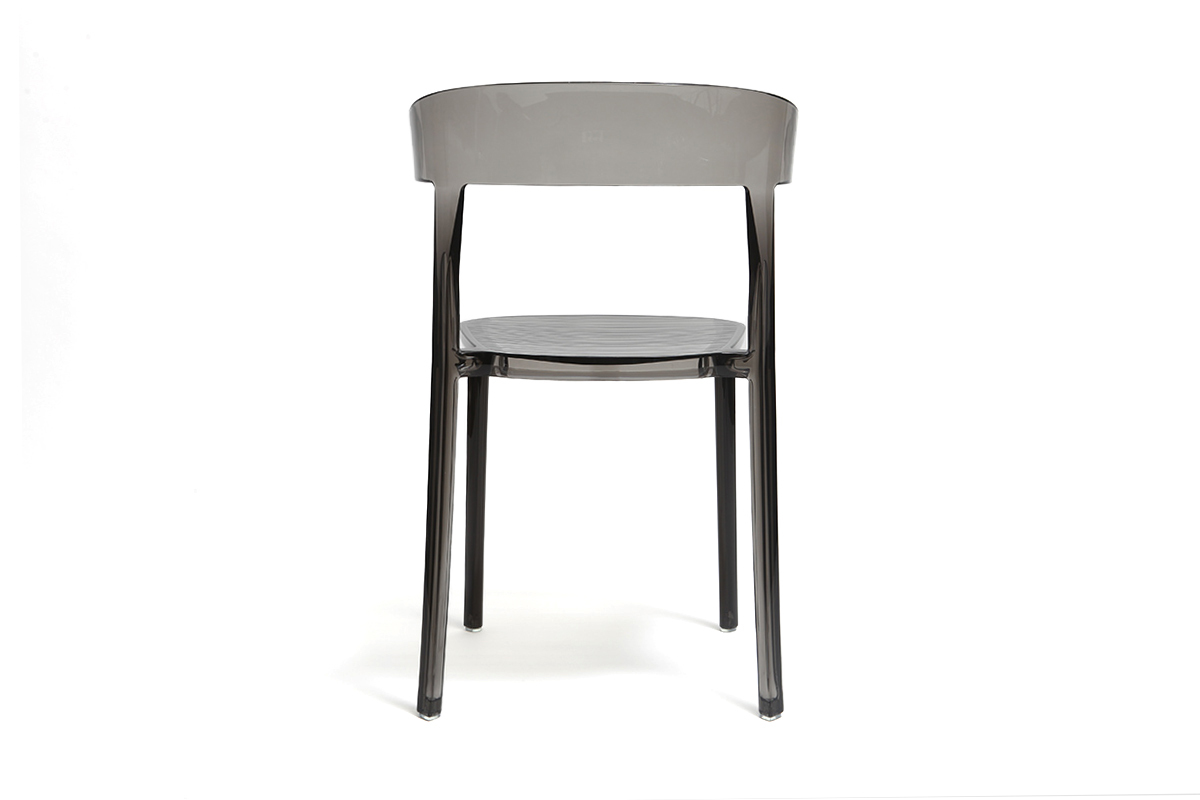 Chaises design fum�es transparentes empilables (lot de 2) PARADISE