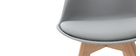 Chaises design gris clair avec pieds bois clair (lot de 2) PAULINE
