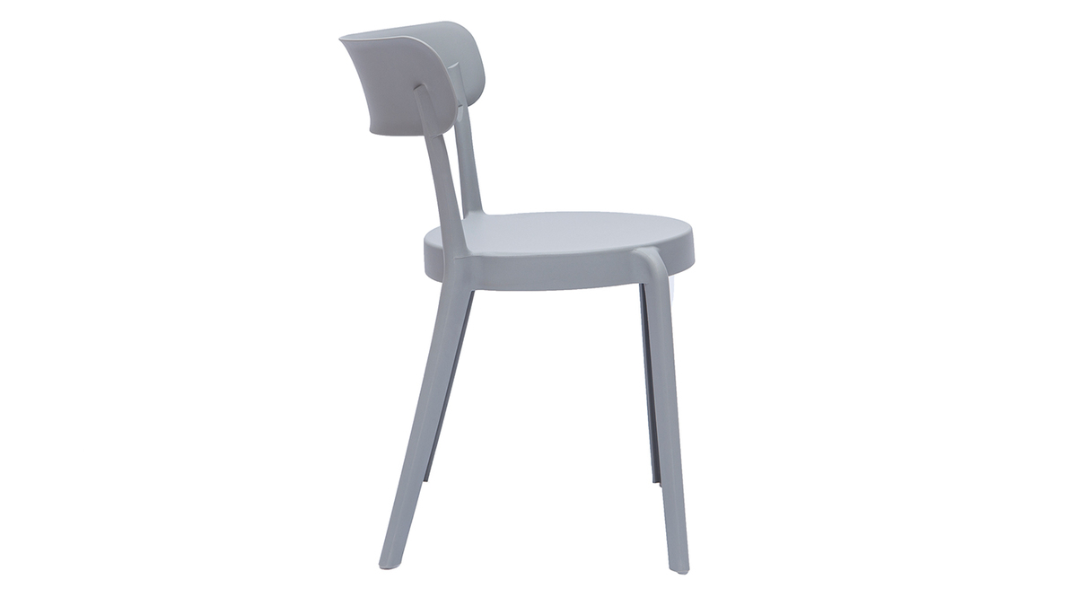 Chaises design gris clair empilables intérieur - extérieur (lot de 2) RIOS