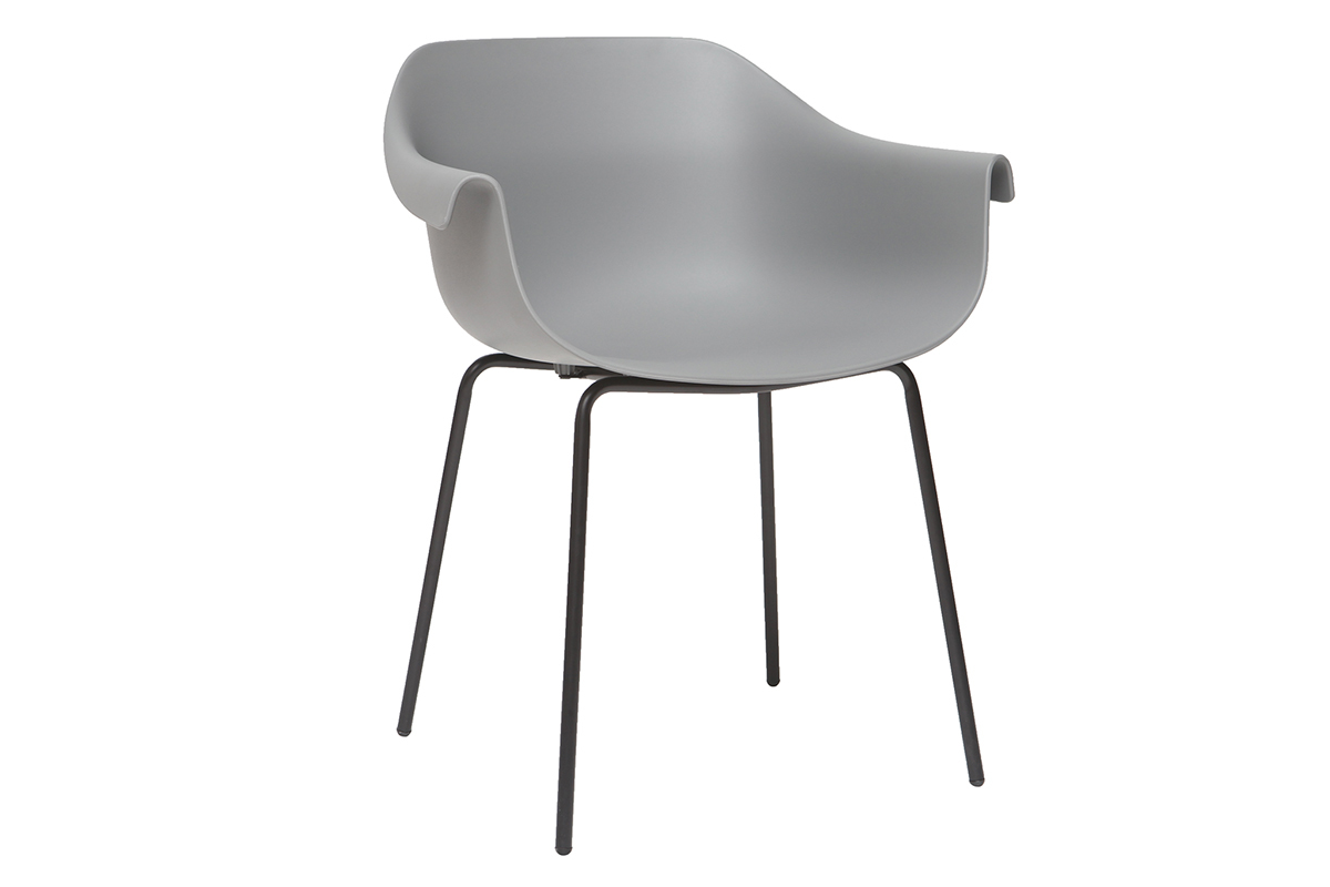 Chaises design gris et noir (lot de 2) COUTURE