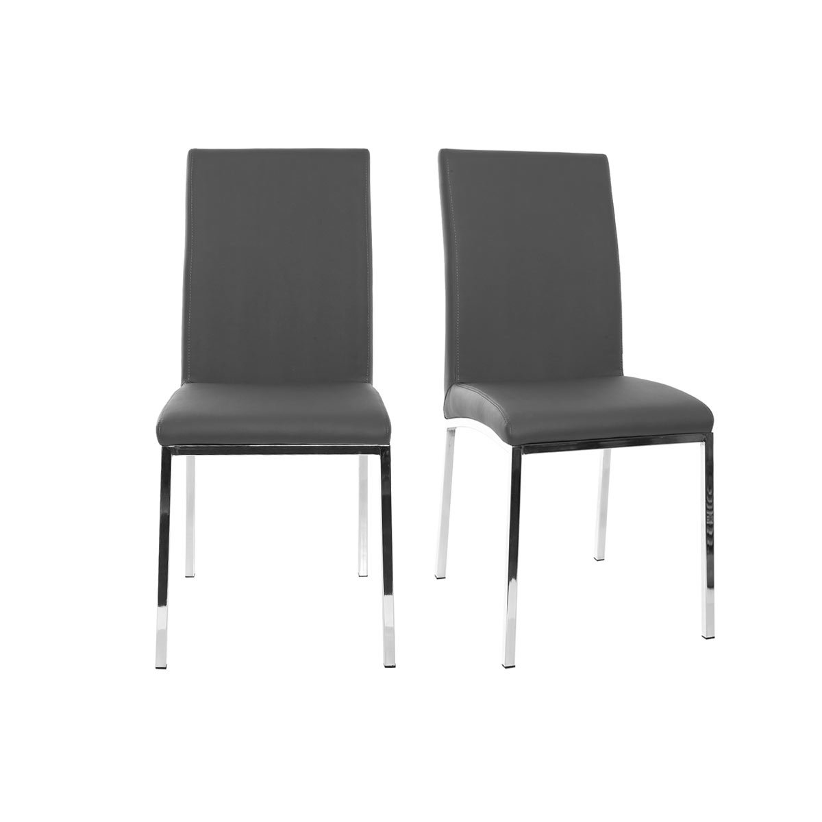 Chaises design gris pieds métal (lot de 2) SIMEA vue1