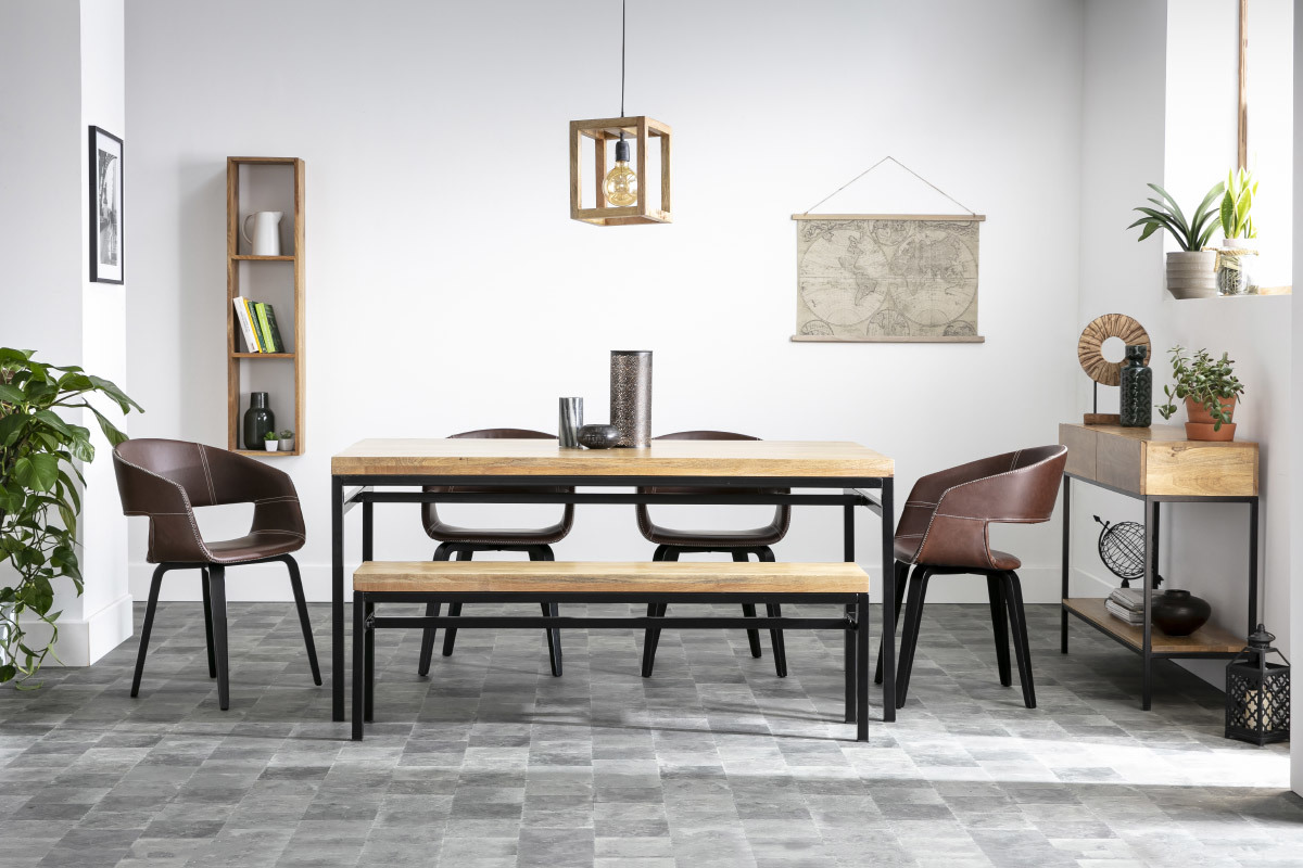 Chaises design marron pieds bois (lot de 2) SLAM