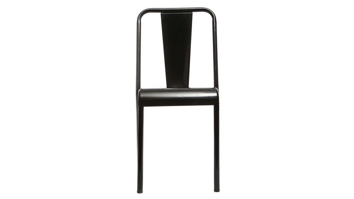Chaises design métal noir (lot de 2) EVAN