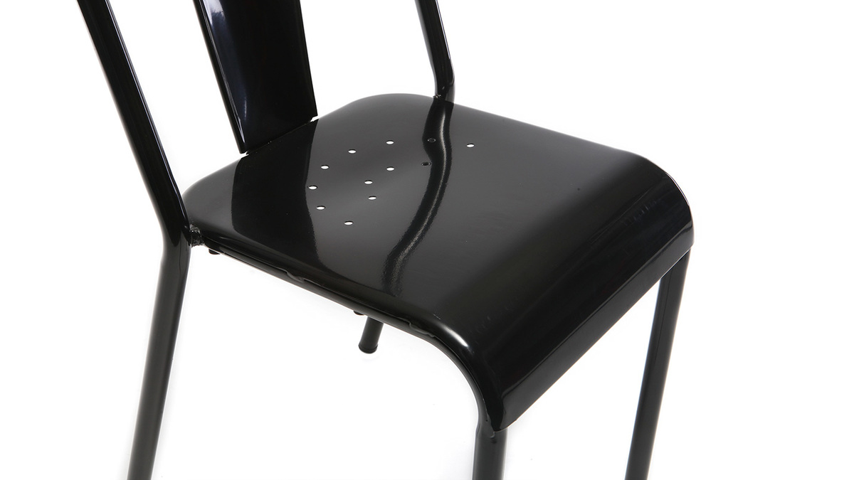 Chaises design métal noir (lot de 2) EVAN