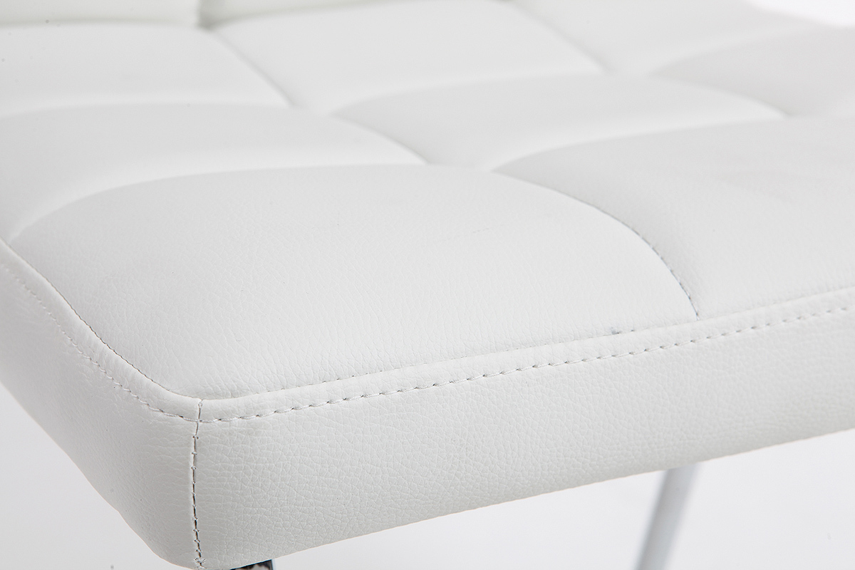Chaises design molletonn�es blanches (lot de 2) POLLY