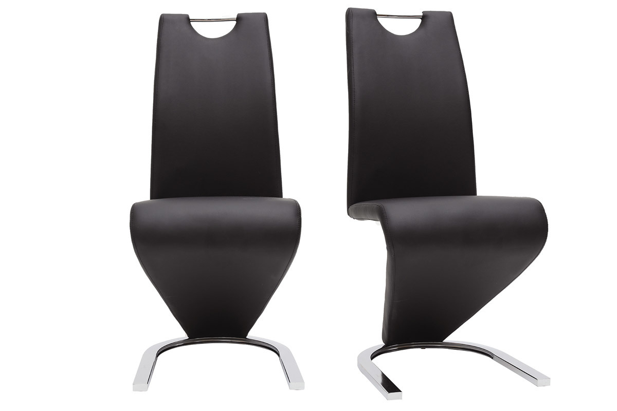 Chaises design noir (lot de 2) ANGY