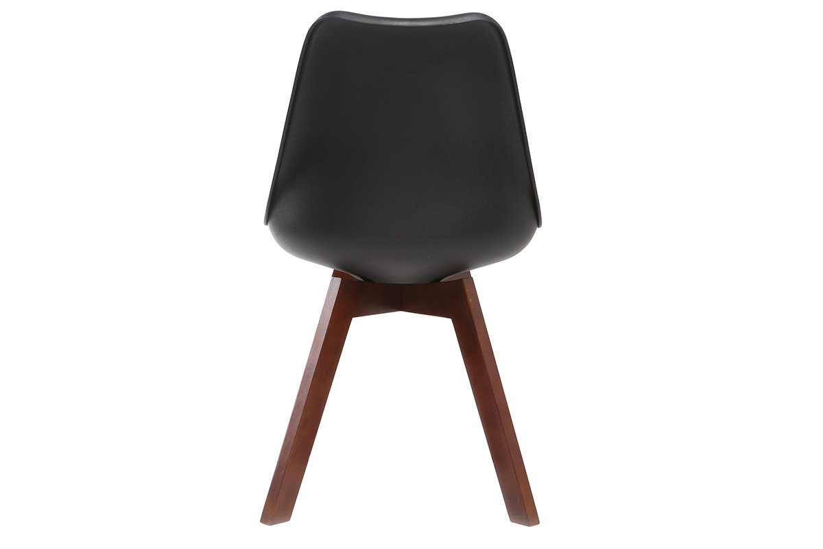 Chaises design noir et bois fonc (lot de 2) PAULINE