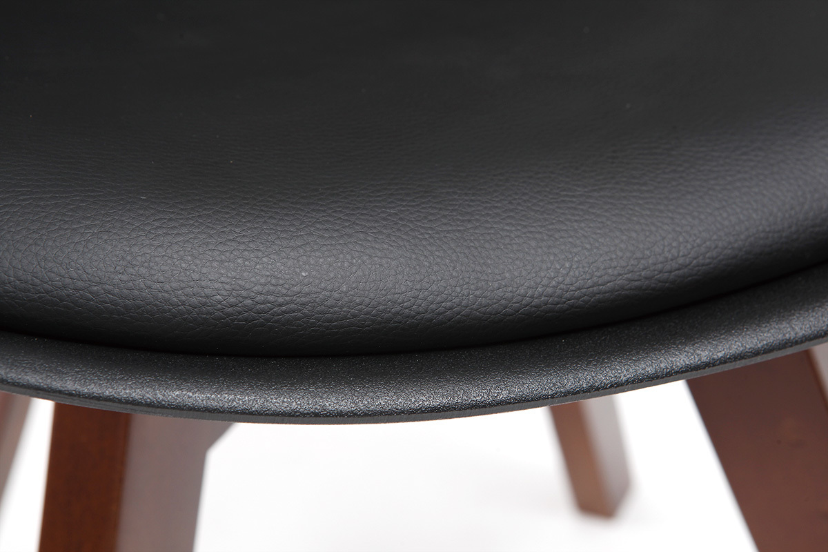 Chaises design noir et bois fonc (lot de 2) PAULINE