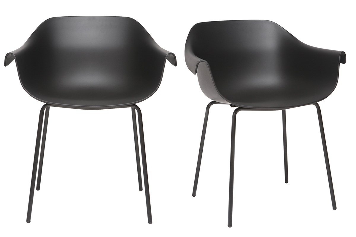 Chaises design noires (lot de 2) COUTURE