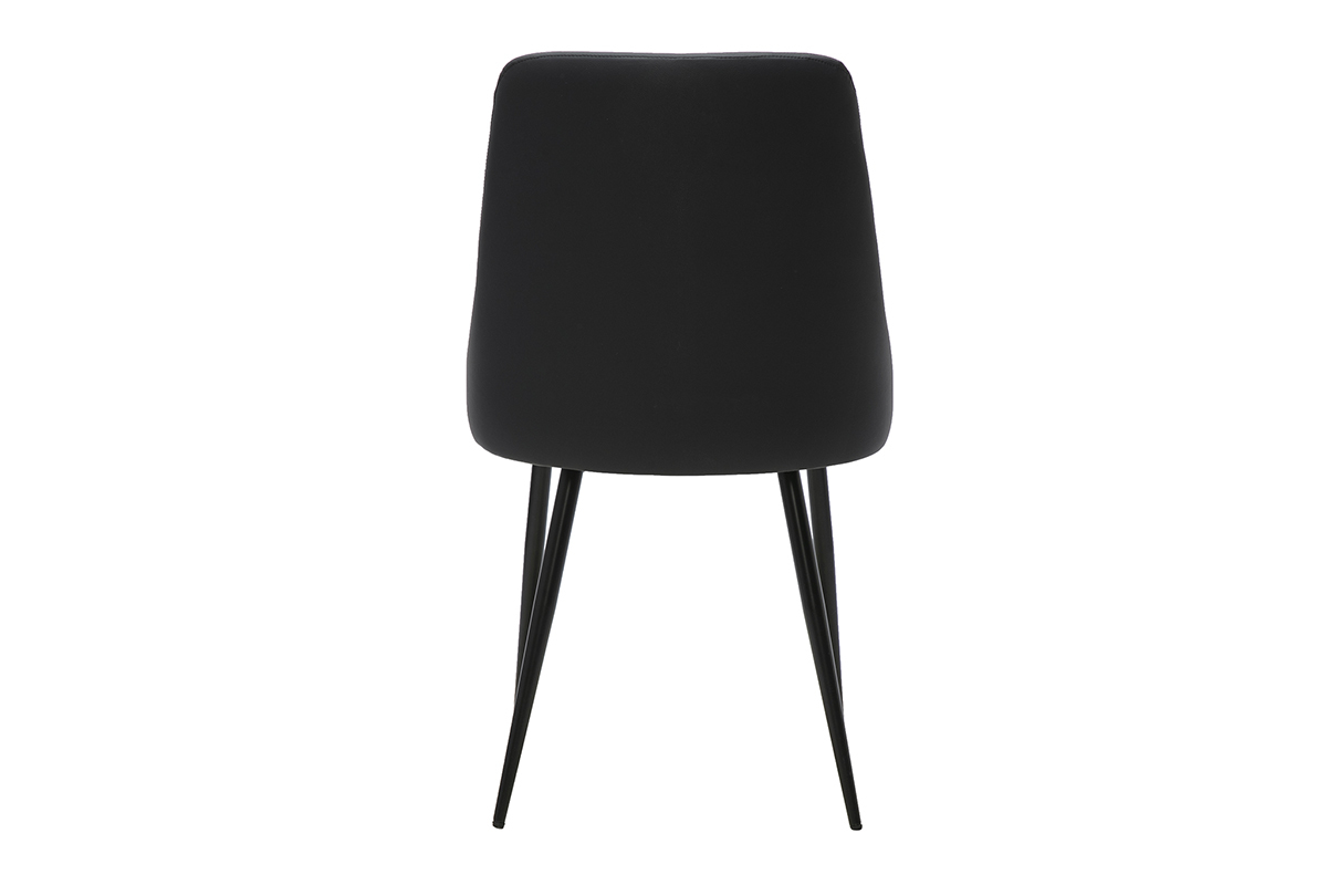 Chaise design noire CULT vue de dos, pi�tement fusel� en m�tal noir.