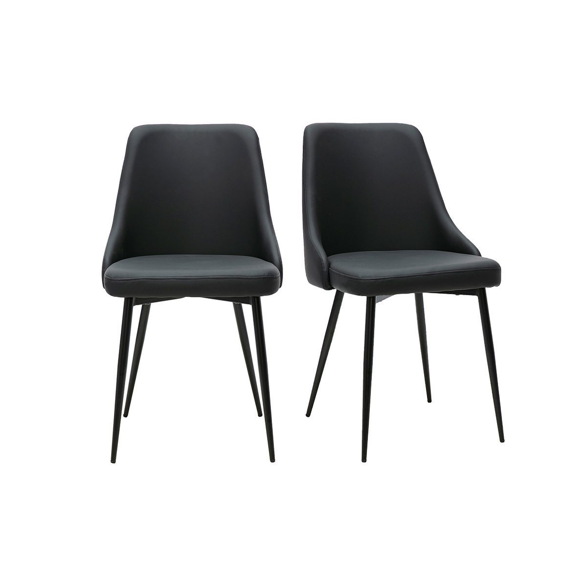 Chaises design noires (lot de 2) CULT