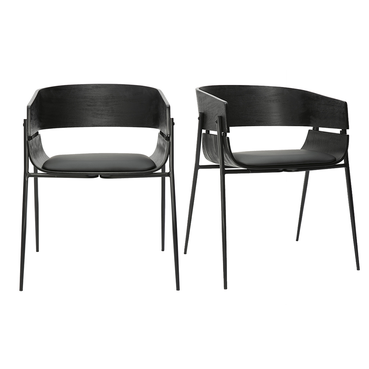 Chaises design noires (lot de 2) WESS