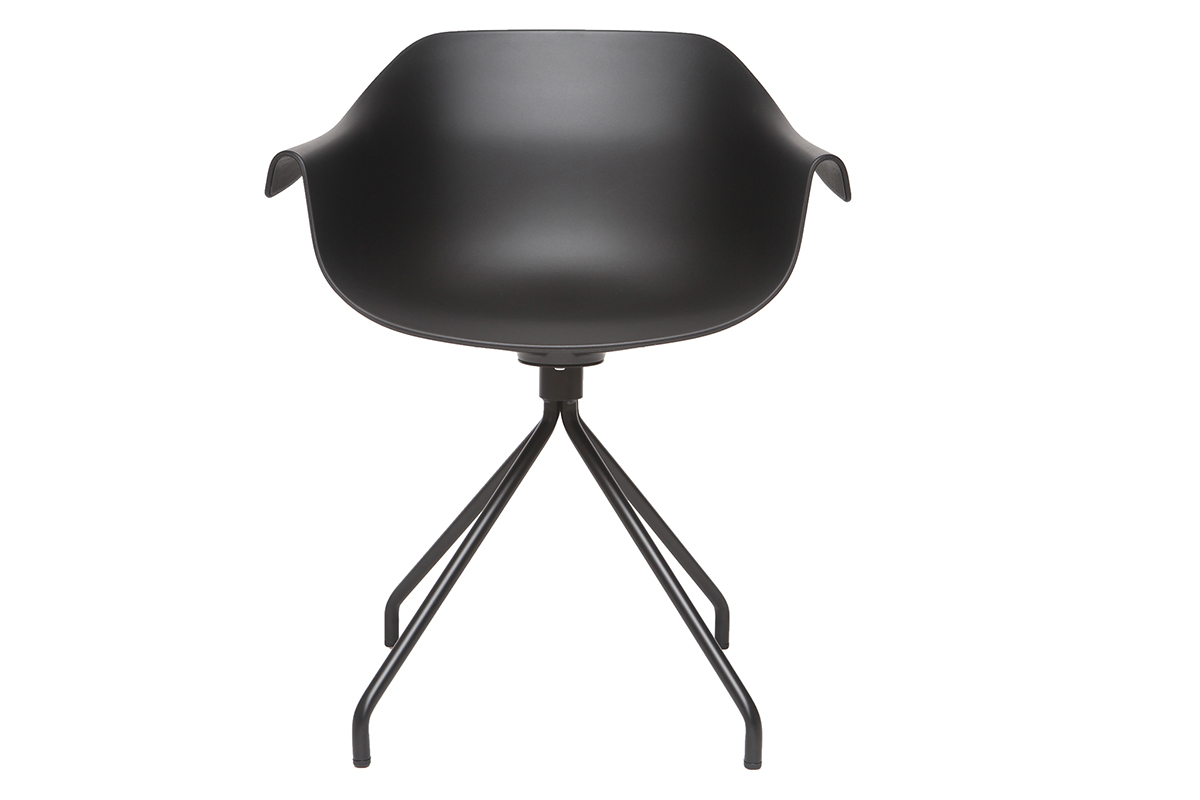 Chaises design noires avec pieds m�tal (lot de 2) COUTURE