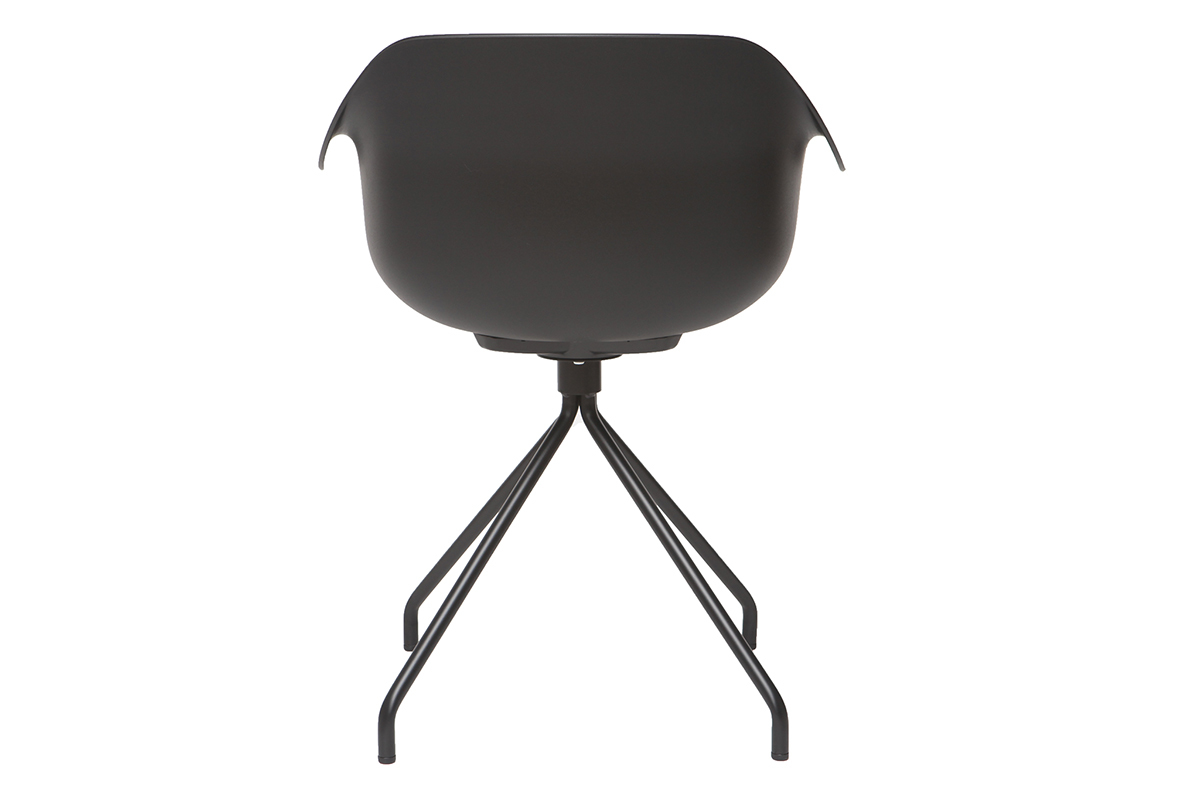 Chaises design noires avec pieds m�tal (lot de 2) COUTURE