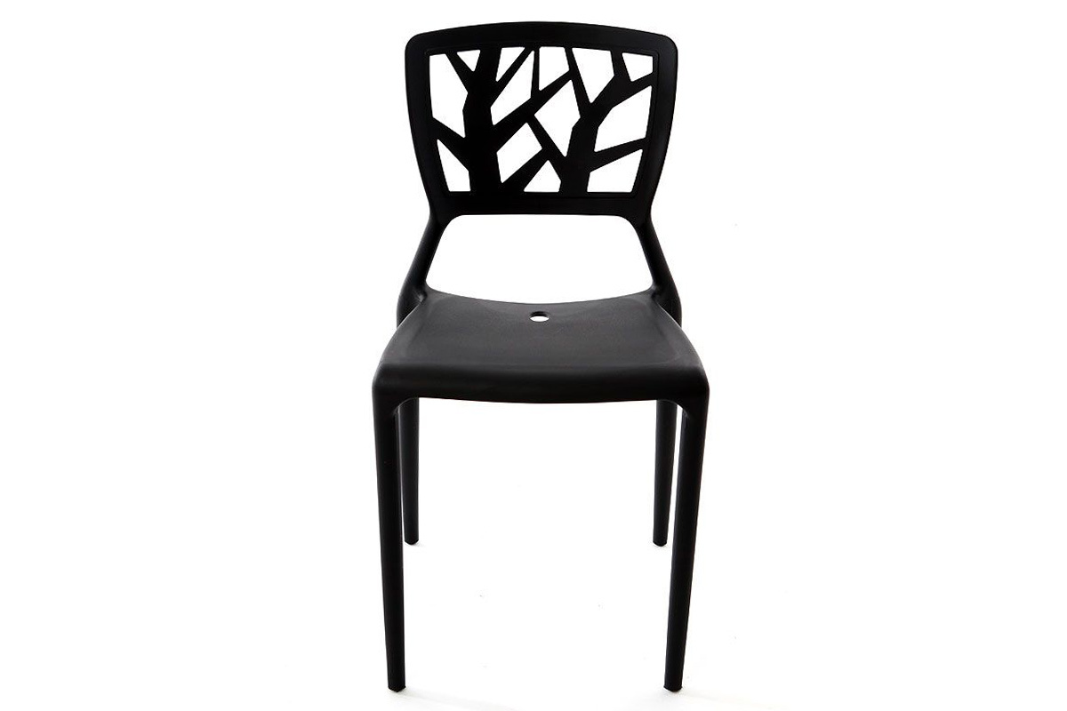 Chaises design noires empilables int�rieur / ext�rieur (lot de 2) KATIA