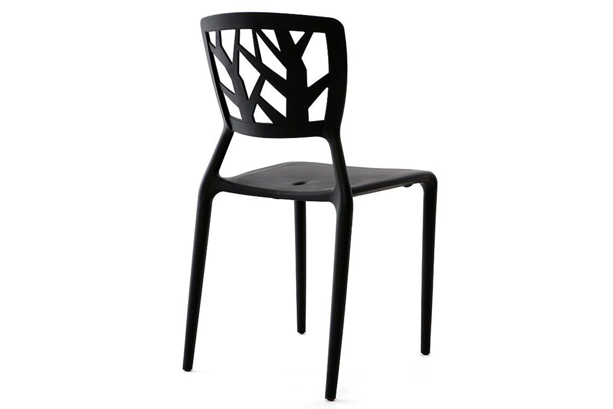 Chaises design noires empilables int�rieur / ext�rieur (lot de 2) KATIA