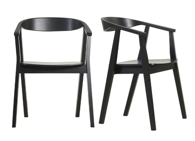 Chaises design noires en bois (lot de 2) BAHIA