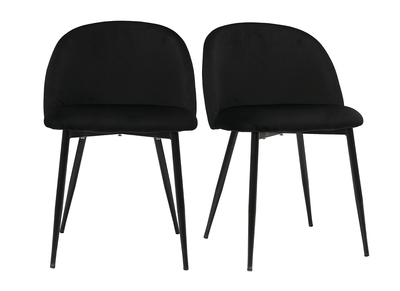 Chaises design noires en tissu velours et métal (lot de 2) CELESTE