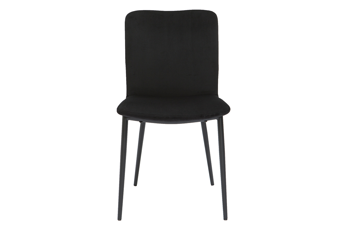 Chaises design noires en tissu velours et m�tal (lot de 2) FOSTY