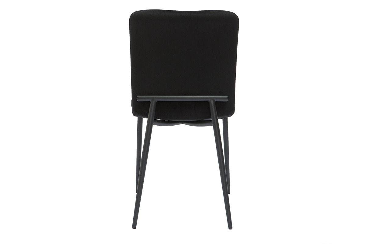 Chaises design noires en tissu velours et m�tal (lot de 2) FOSTY
