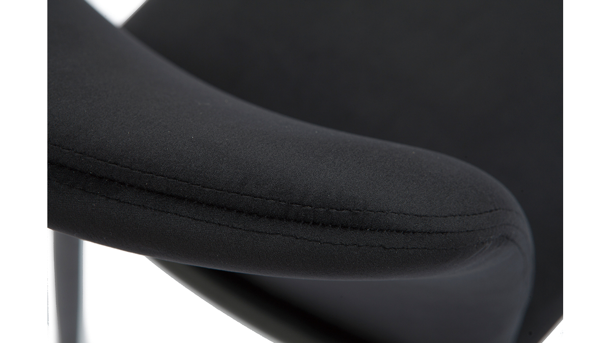 Chaises design noires en tissu velours et métal (lot de 2) FOSTY