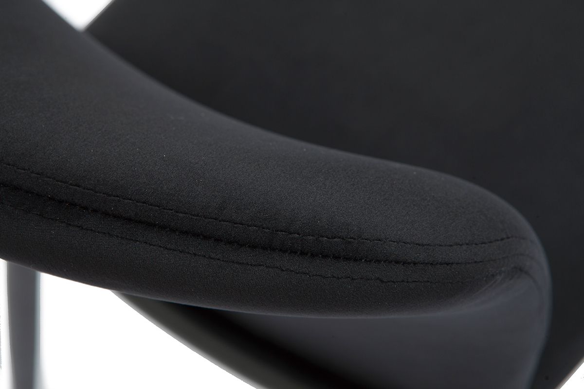 Chaises design noires en tissu velours et m�tal (lot de 2) FOSTY
