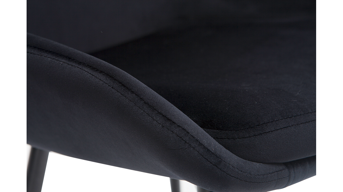 Chaises design noires en tissu velours et métal (lot de 2) HOLO