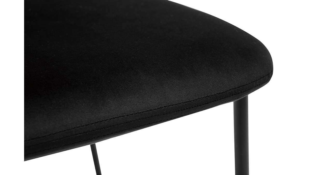 Chaises design noires en tissu velours et métal (lot de 2) LEPIDUS