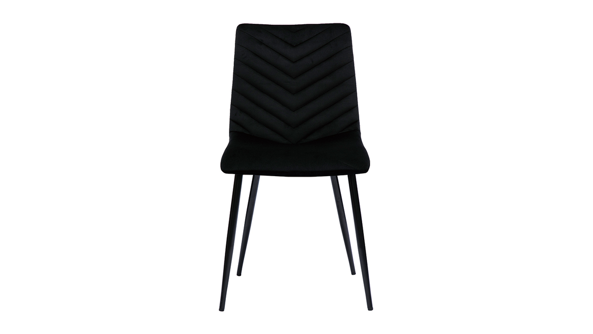 Chaises design noires en tissu velours et métal (lot de 2) PUMPKIN