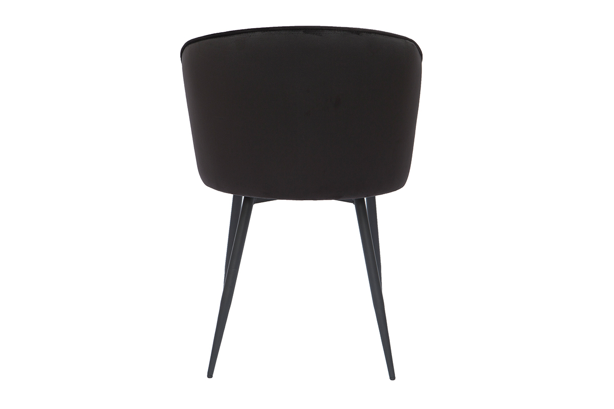 Chaises design noires en tissu velours et mtal (lot de 2) SERIF