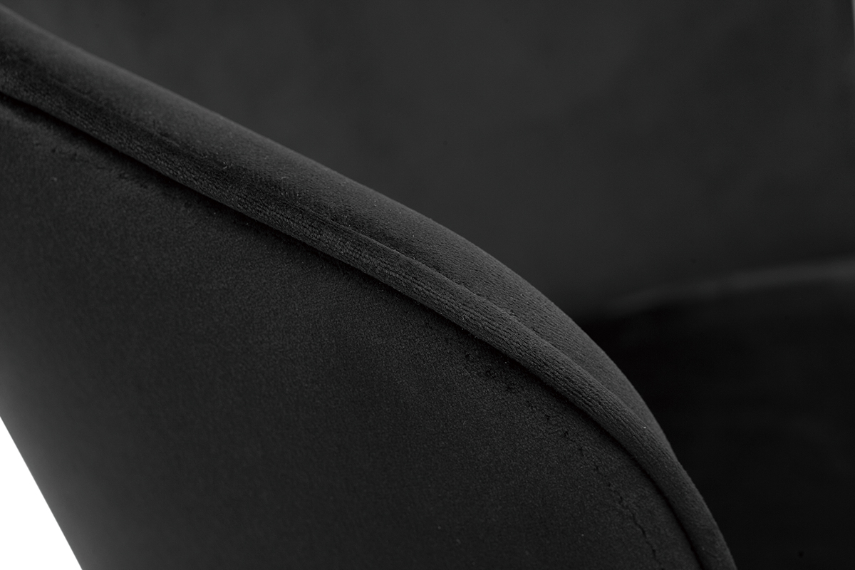 Chaises design noires en tissu velours et mtal (lot de 2) SERIF