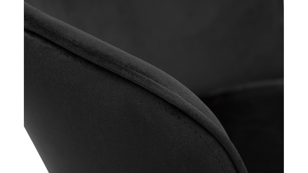 Chaises design noires en tissu velours et métal (lot de 2) SERIF
