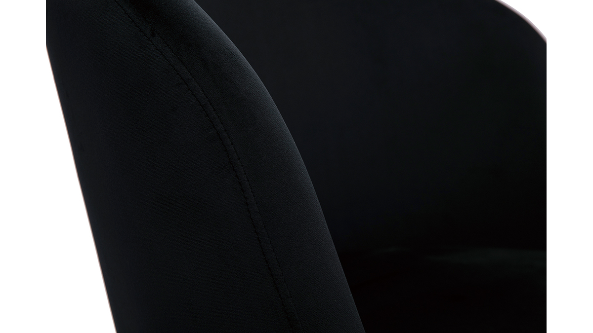 Chaises design noires en tissu velours et métal (lot de 2) VANITY