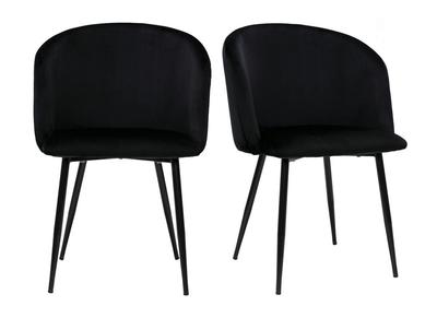 Chaises design noires en tissu velours et métal (lot de 2) VANITY